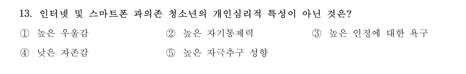청소년상담사_1급(1교시) 2025년 13번 기출문제