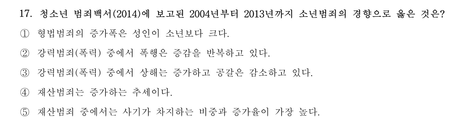 청소년상담사_1급(1교시) 2021년 17번 기출문제