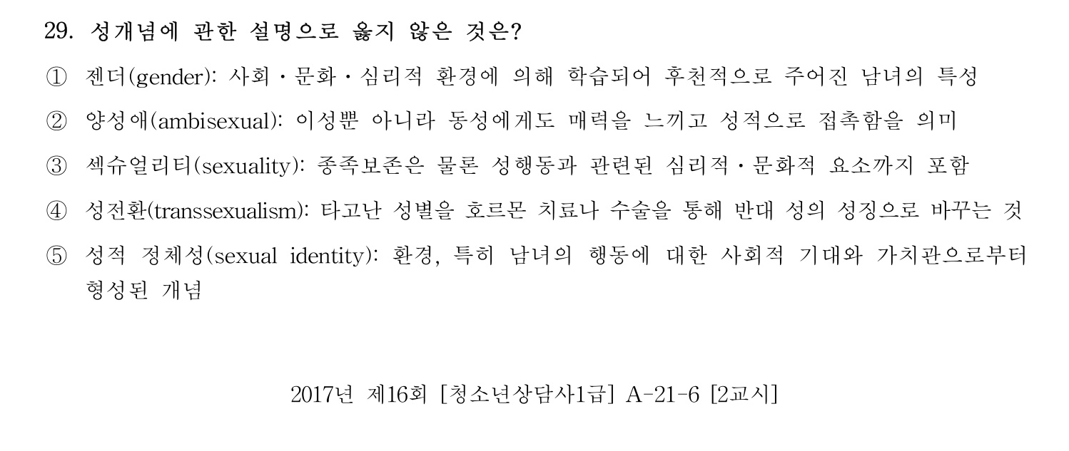 청소년상담사_1급(1교시) 2021년 29번 기출문제