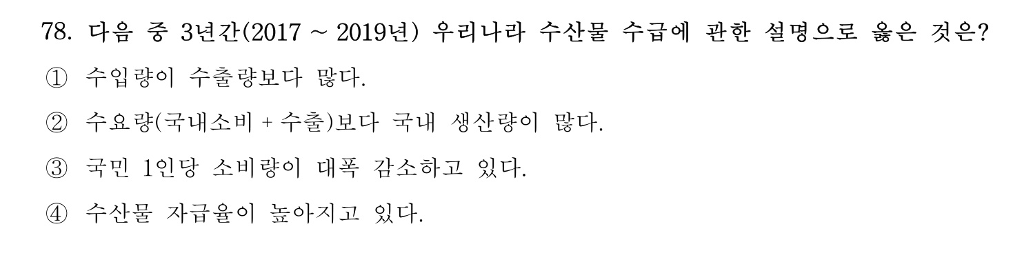 수산물품질관리사_1차 2022년 77번 기출문제