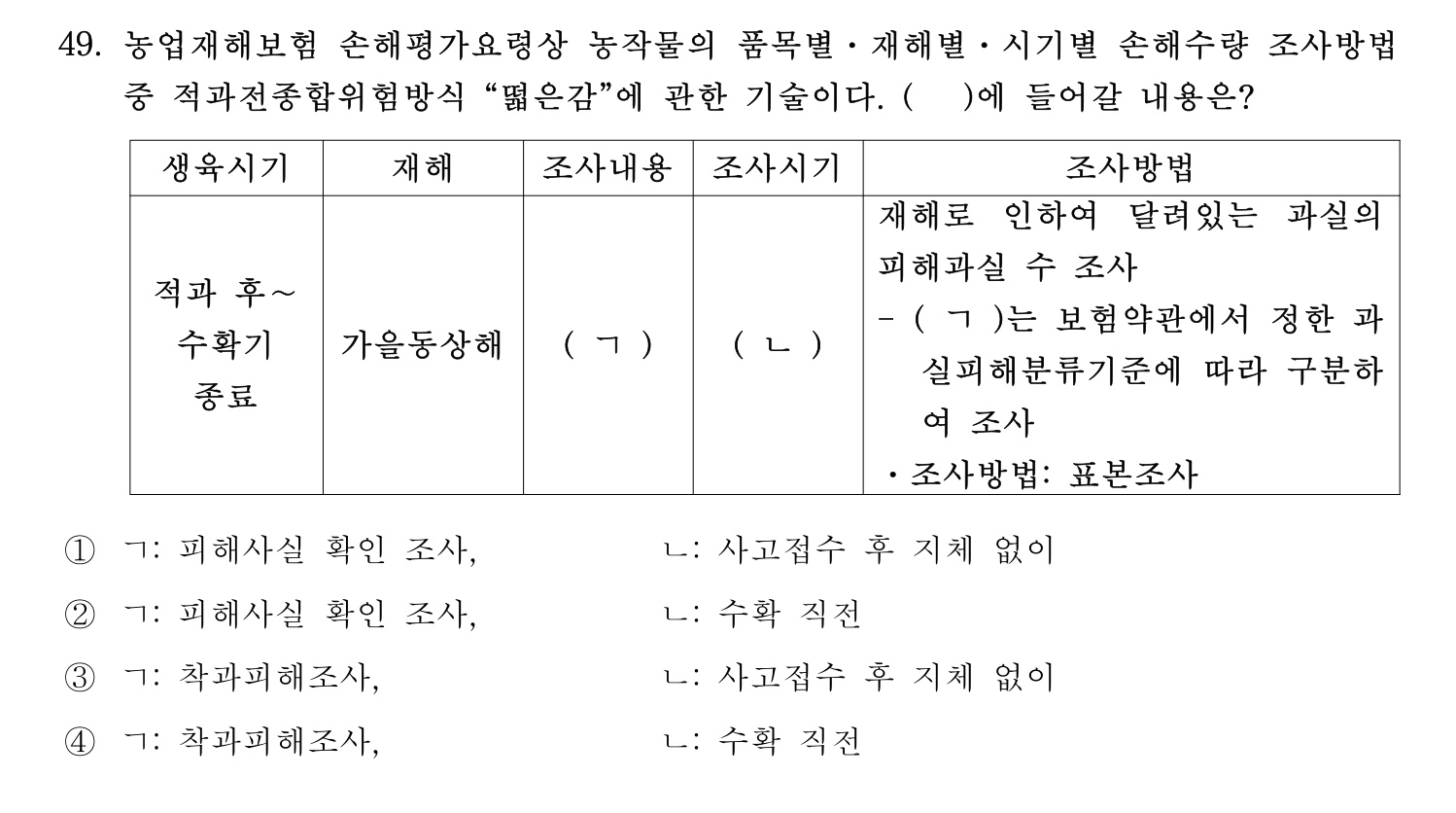 손해평가사 2021년 49번 기출문제