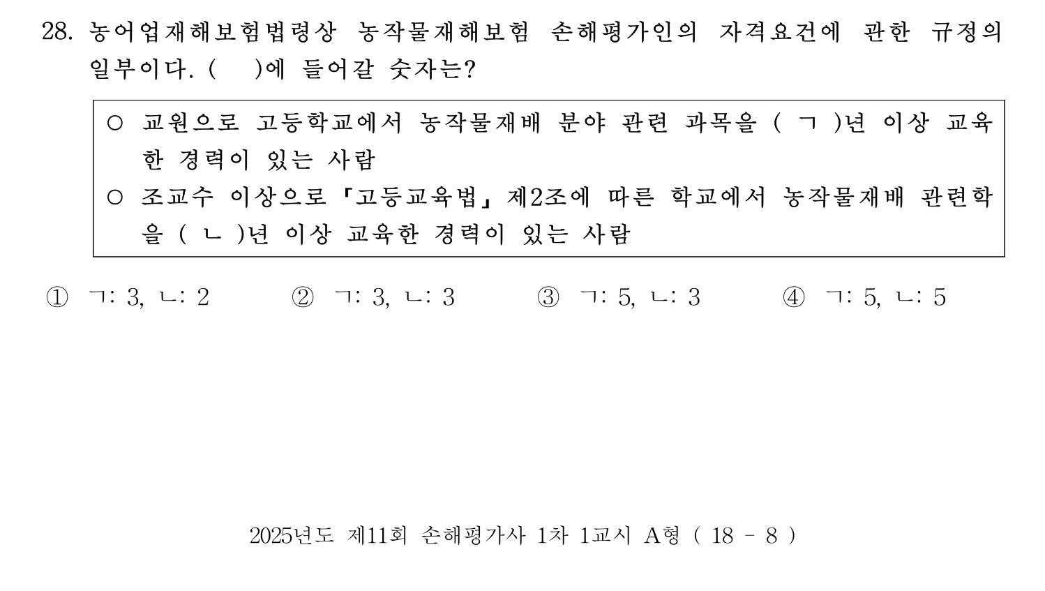 손해평가사 2025년 21번 기출문제